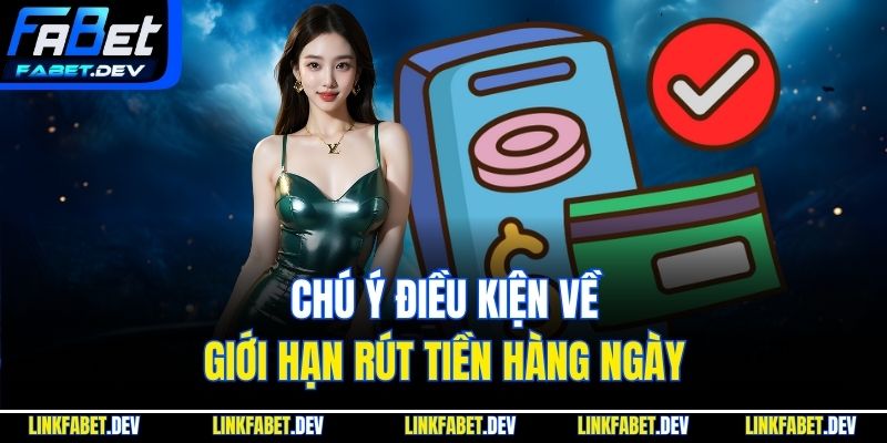Chú ý điều kiện về giới hạn rút tiền hàng ngày